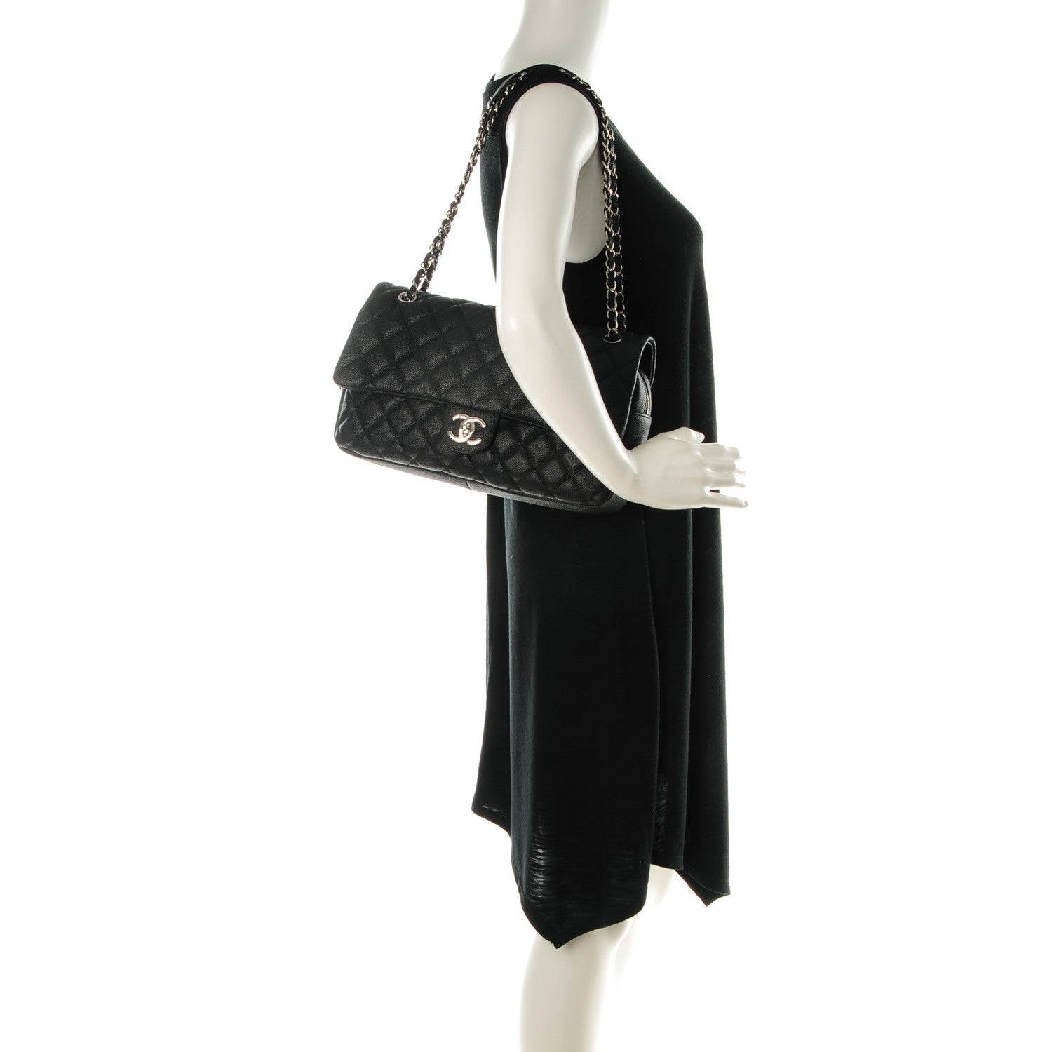 Chanel Caviar Quilted Jumbo Easy Flap Black 2 of 8