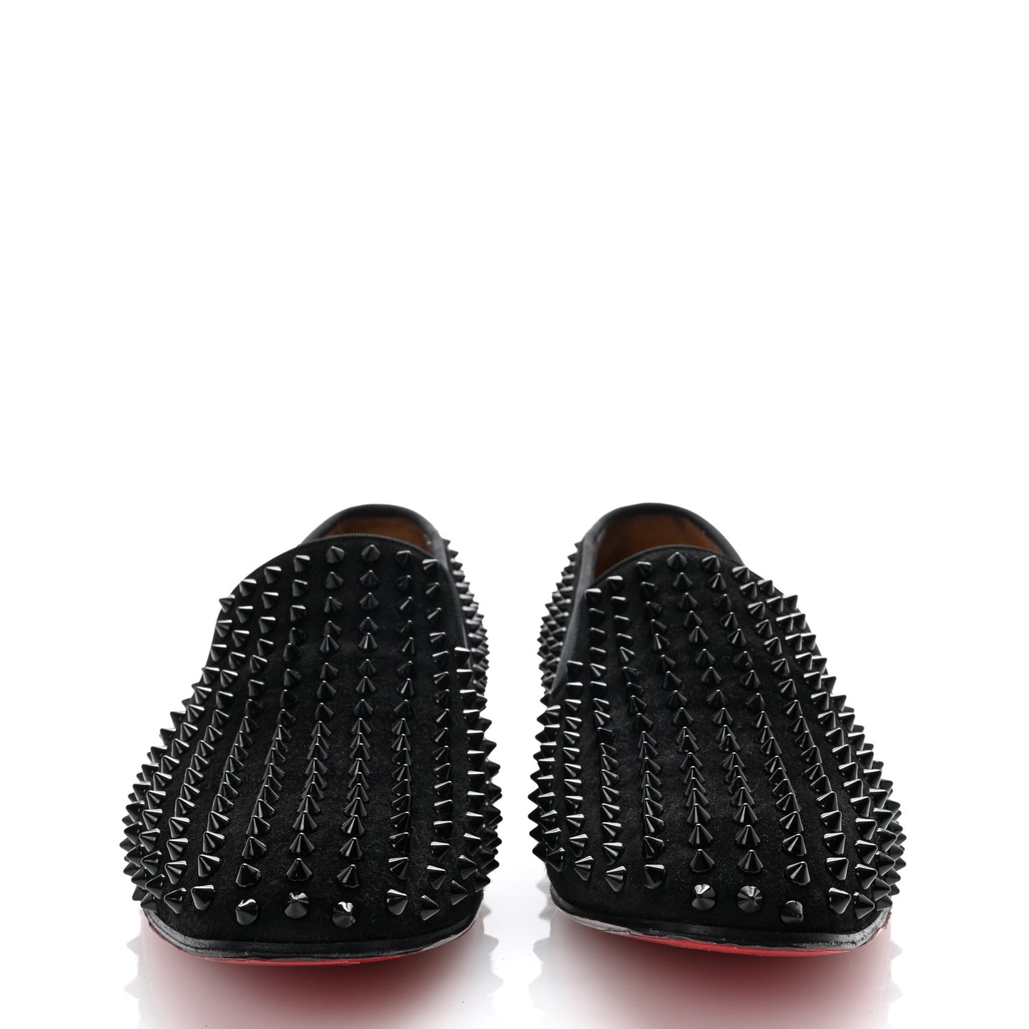 Veau Velours Spikes Mens Dandelion Flat Loafers 43.5 Black