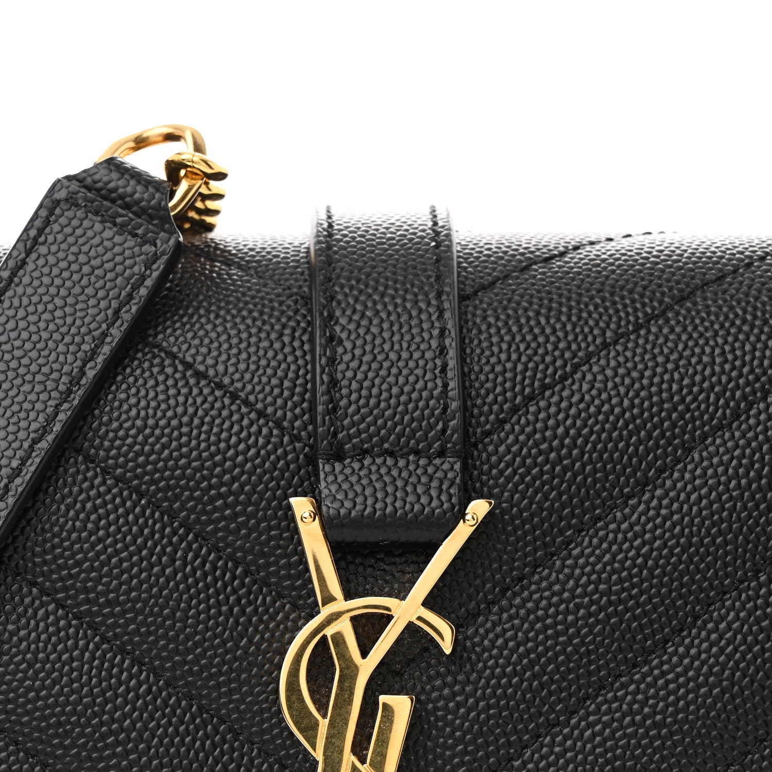 Saint Laurent Grain De Poudre Textured Mixed Matelasse Triquilt Small Monogram Satchel Black 8 of 10