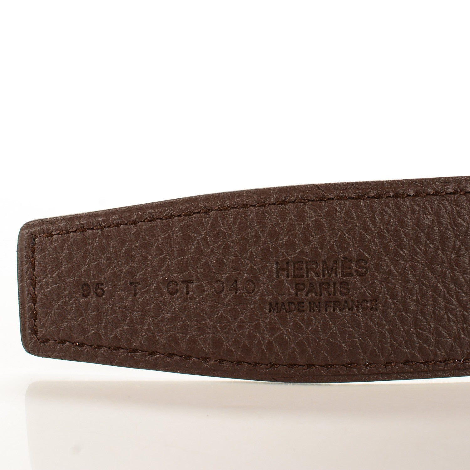 Hermes Box Togo 32mm Belt Strap 95 Black Chocolate 4 of 5