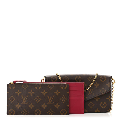 Louis Vuitton Monogram Pochette Felicie Chain Wallet Fuchsia 1 of 11