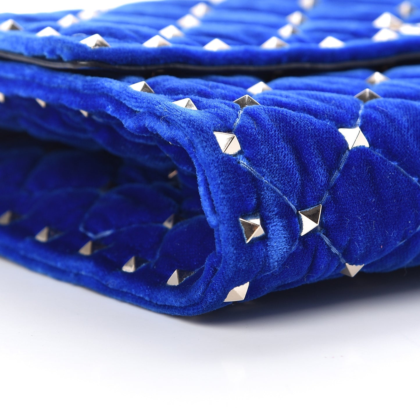 Velvet Rockstud Spike Wallet on Chain Acid Blue
