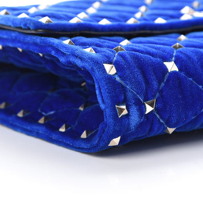 Valentino Garavani Velvet Rockstud Spike Wallet on Chain Acid Blue 8 of 9