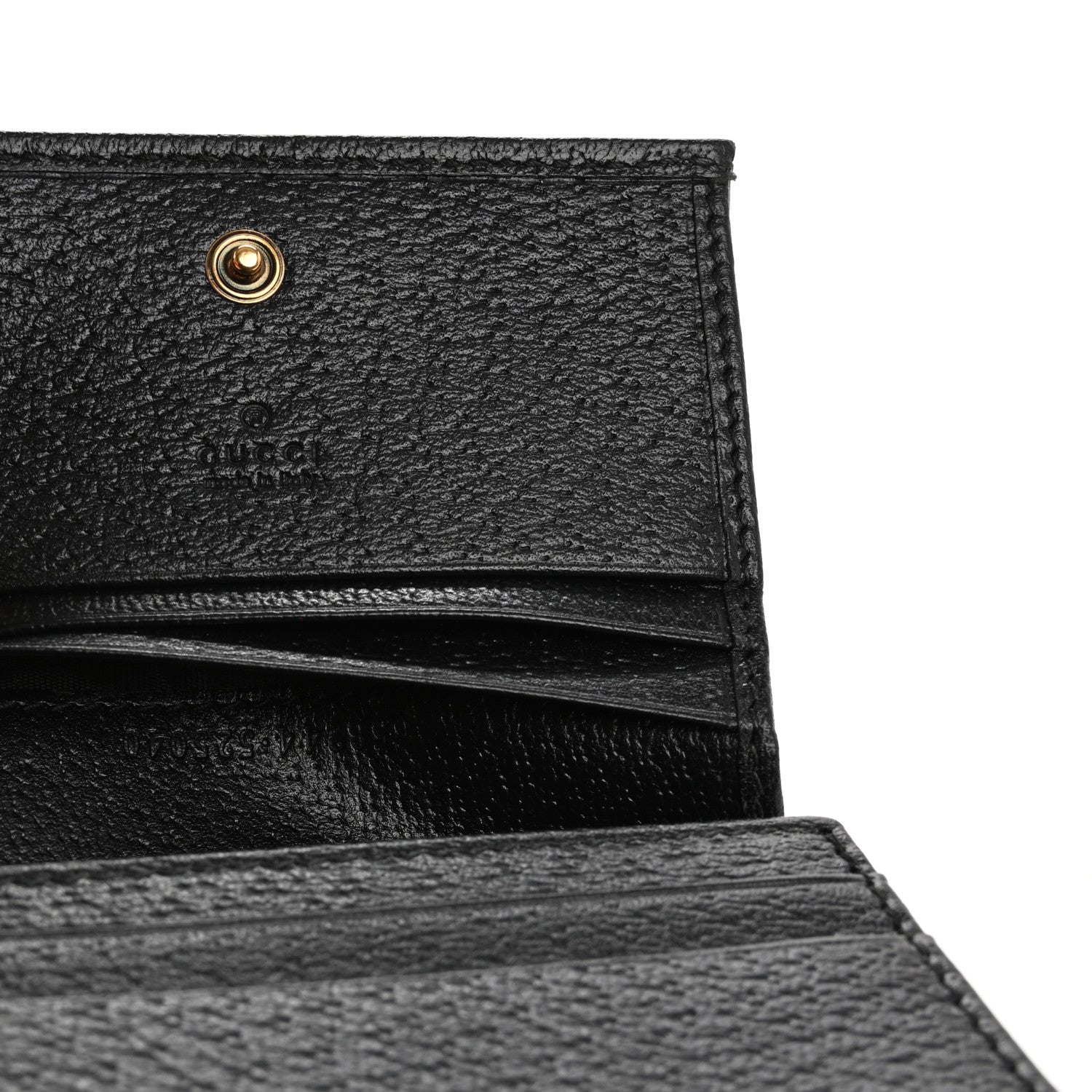 Gucci Wonka Grain Calfskin Diana Card Case Wallet Black 7 of 9