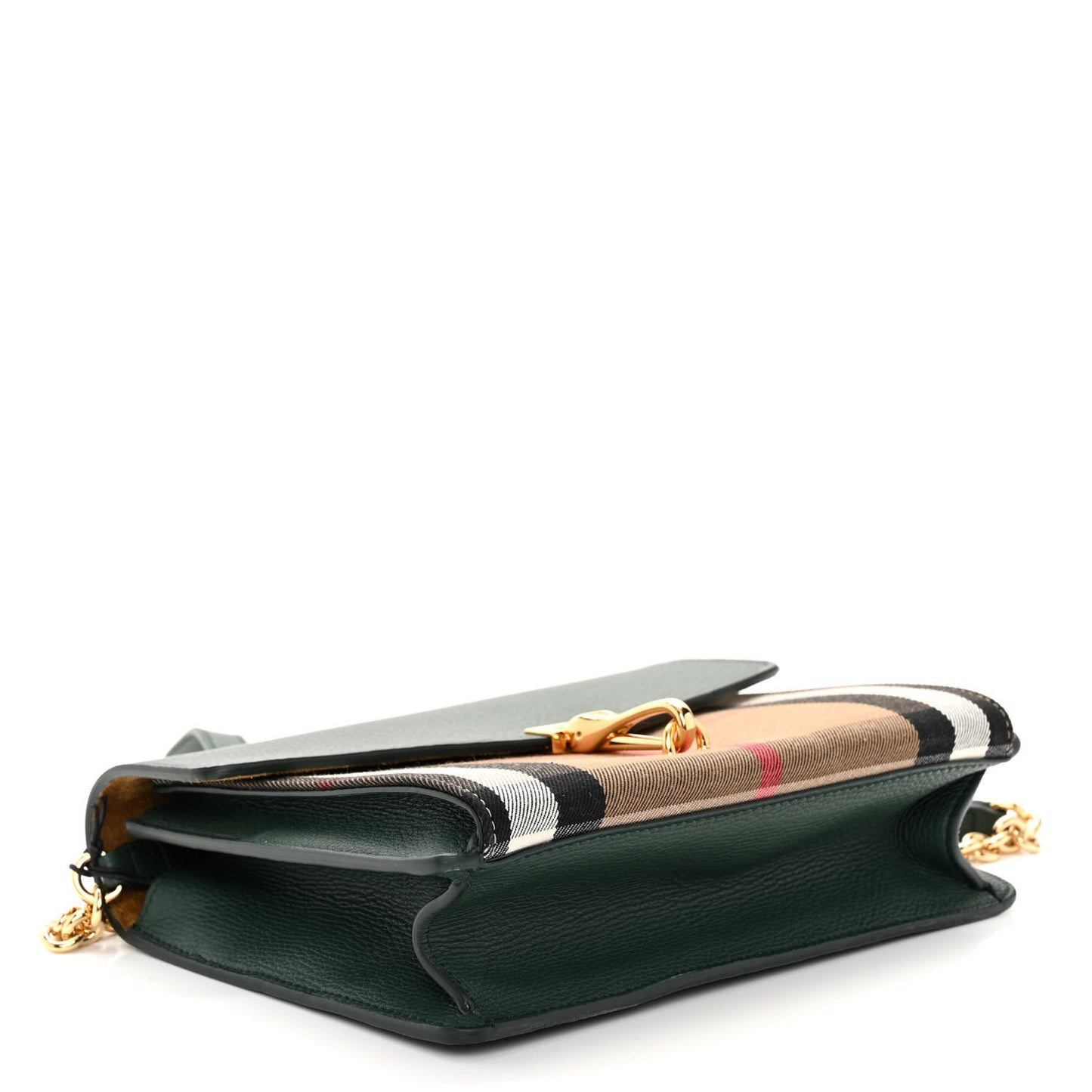 Derby Calfskin House Check Small Macken Crossbody Bag Bottle Green