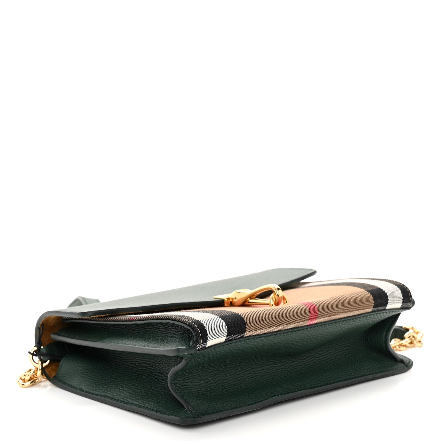 Burberry Derby Calfskin House Check Small Macken Crossbody Bag Bottle Green 4 of 9