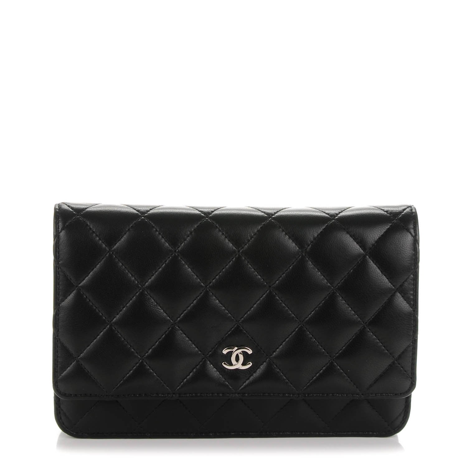 Chanel Lambskin Quilted Wallet On Chain WOC Black 1 of 9