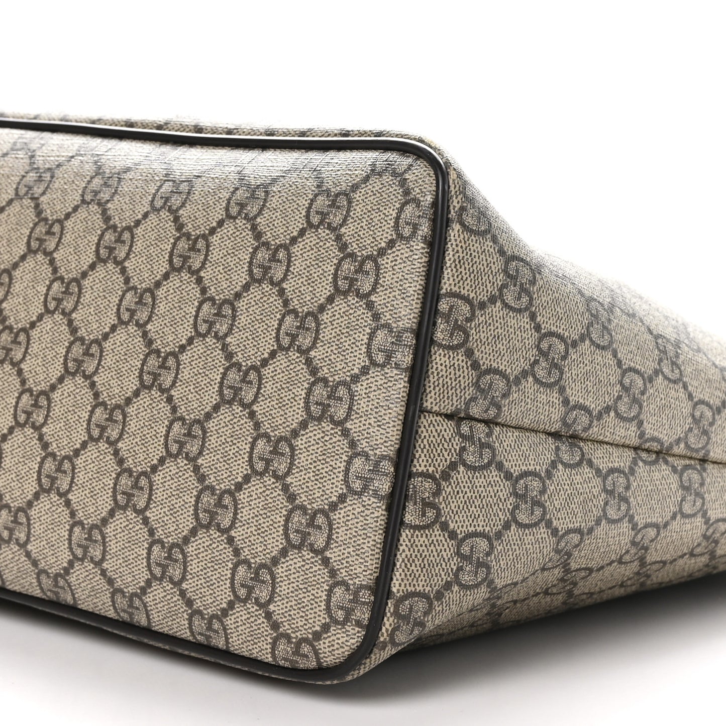 GG Supreme Monogram Medium Zippered Tote Dark Brown