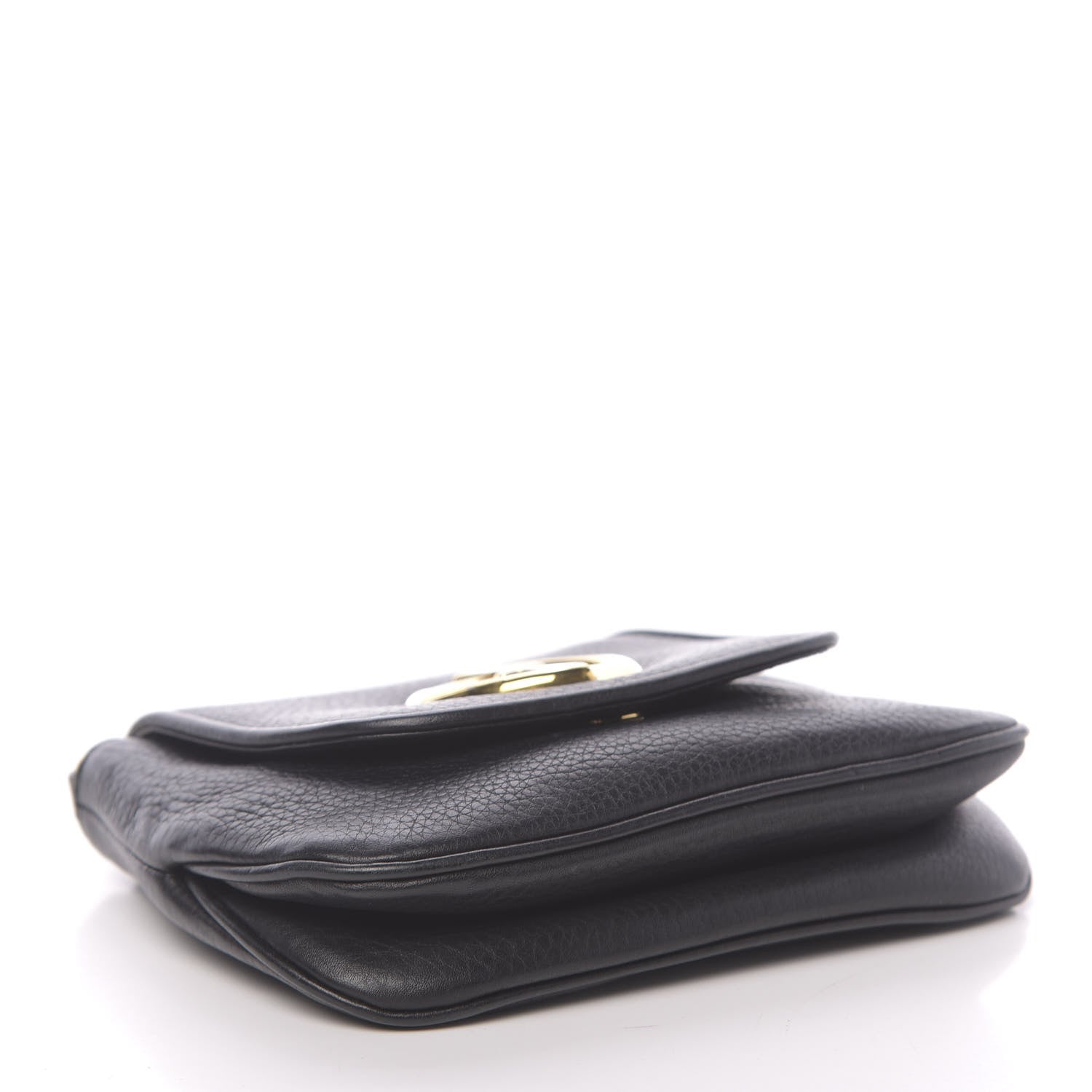 Gucci Pebbled Calfskin Small 1973 Chain Shoulder Bag Black 4 of 11