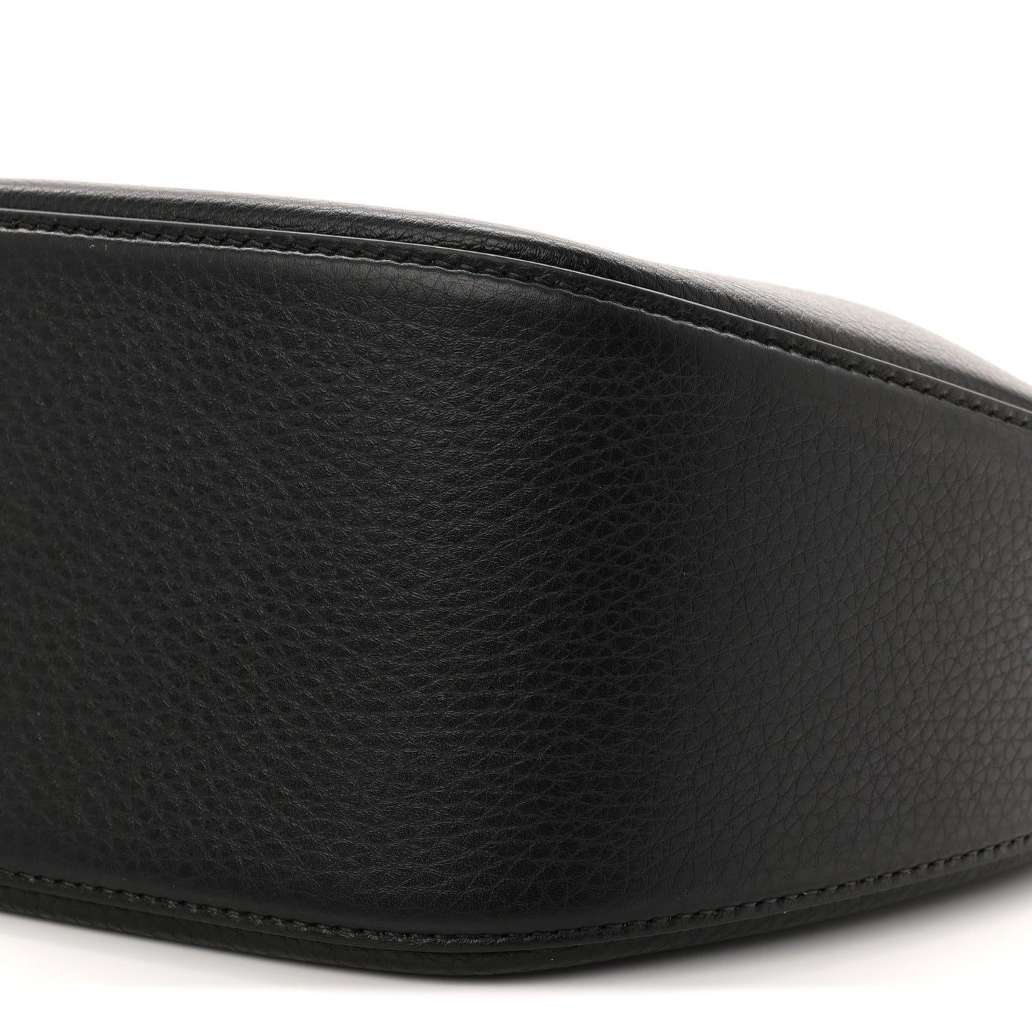 Grainy Calfskin Small Vlogo Moon Hobo Bag Black