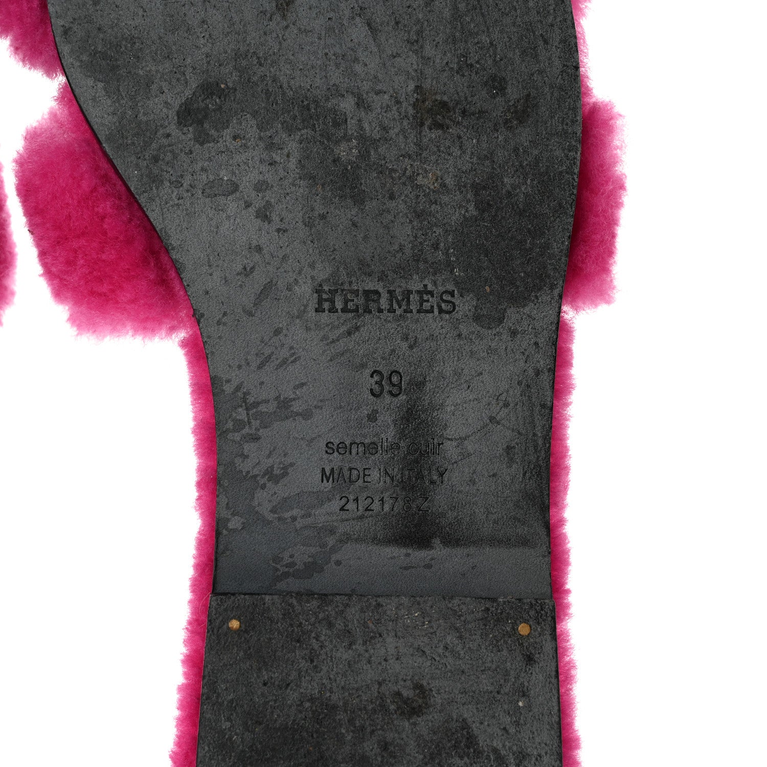 Hermes Woolskin Oran Sandals 39 Rose Fuchsia 6 of 8
