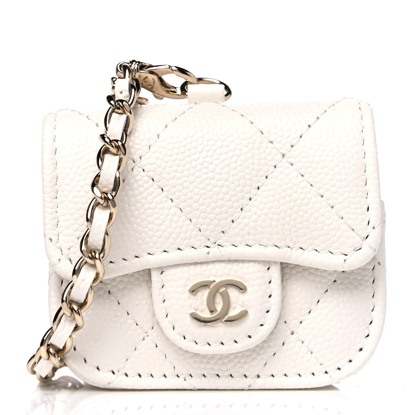 Caviar Quilted Airpods Pro Case White