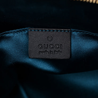 Gucci Suede Patent Dragon Embroidered Small Ophidia Dome Shoulder Bag Blue Multicolor Black 7 of 16