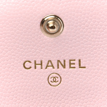 Chanel Caviar Quilted Crystal CC Flap Card Holder Pink 7 of 9