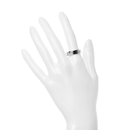Cartier 18K White Gold 3.5mm LOVE Wedding Band Ring 56 7.5 2 of 5