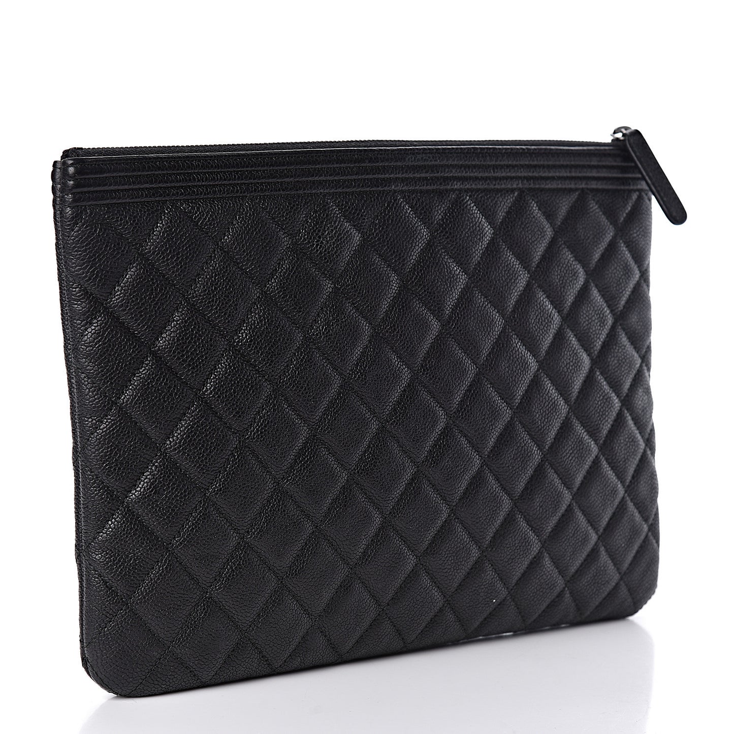 Caviar Quilted Medium Boy Cosmetic Case Black