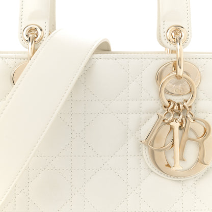 Christian Dior Lambskin Cannage Small My ABCDior Lady Dior White 8 of 15