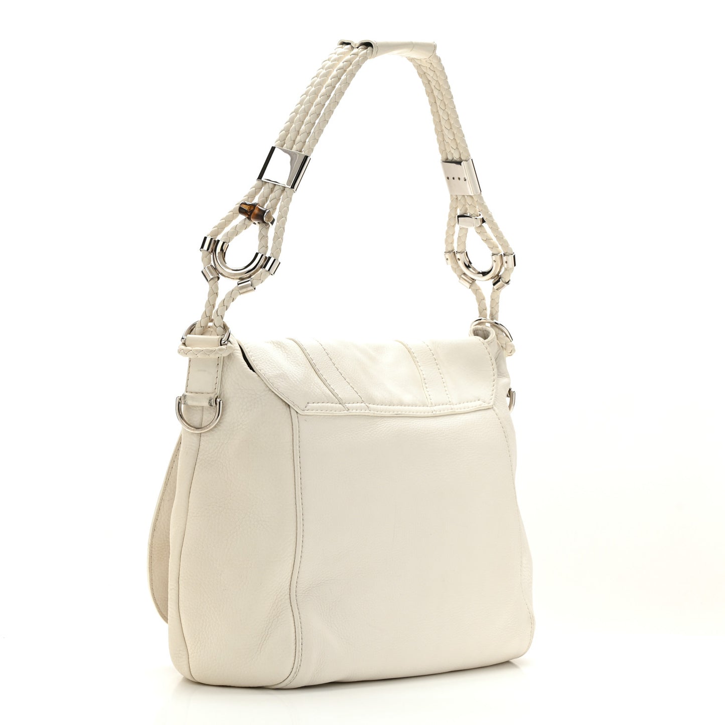 Calfskin Techno Horsebit Large Flap White