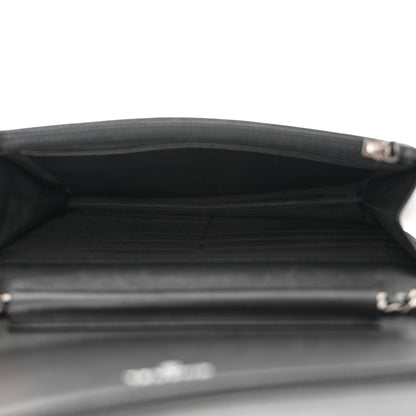 Chanel Calfskin Chevron Quilted Braided Boy Wallet On Chain WOC Black 5 of 14