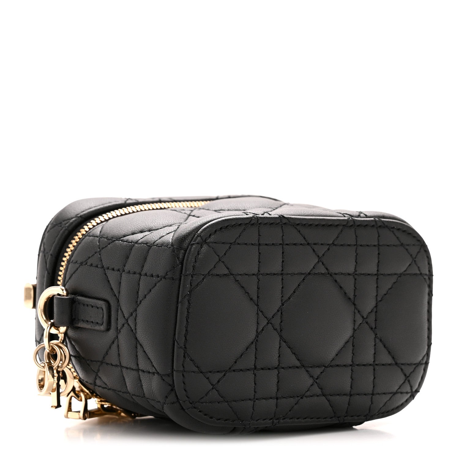 Christian Dior Lambskin Cannage Micro Lady Dior Vanity Case Black 4 of 11