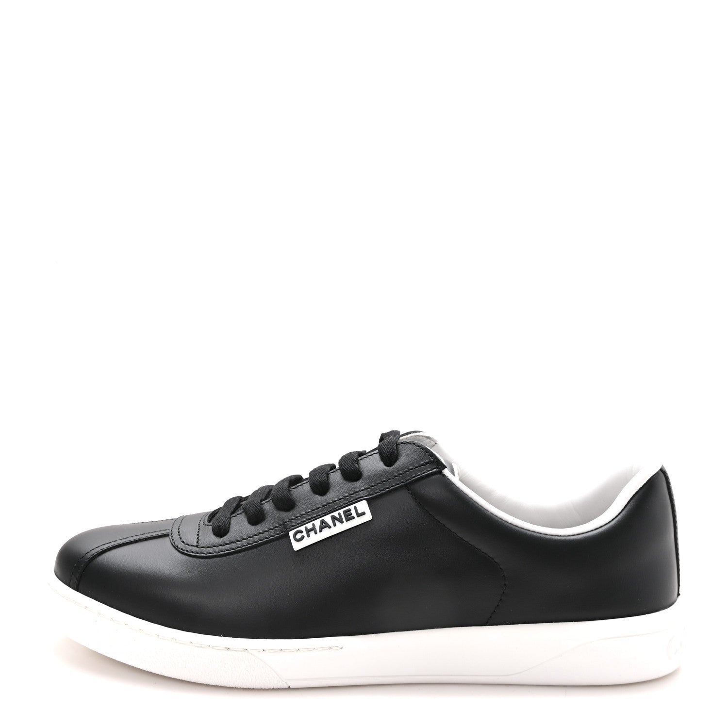 Chanel Calfskin CC Womens Sneakers 39.5 Black 1 of 9