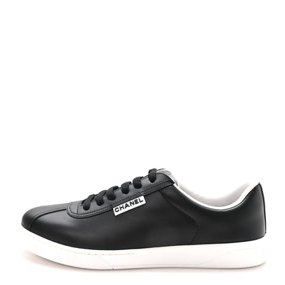 Chanel Calfskin CC Womens Sneakers 39.5 Black 1 of 9