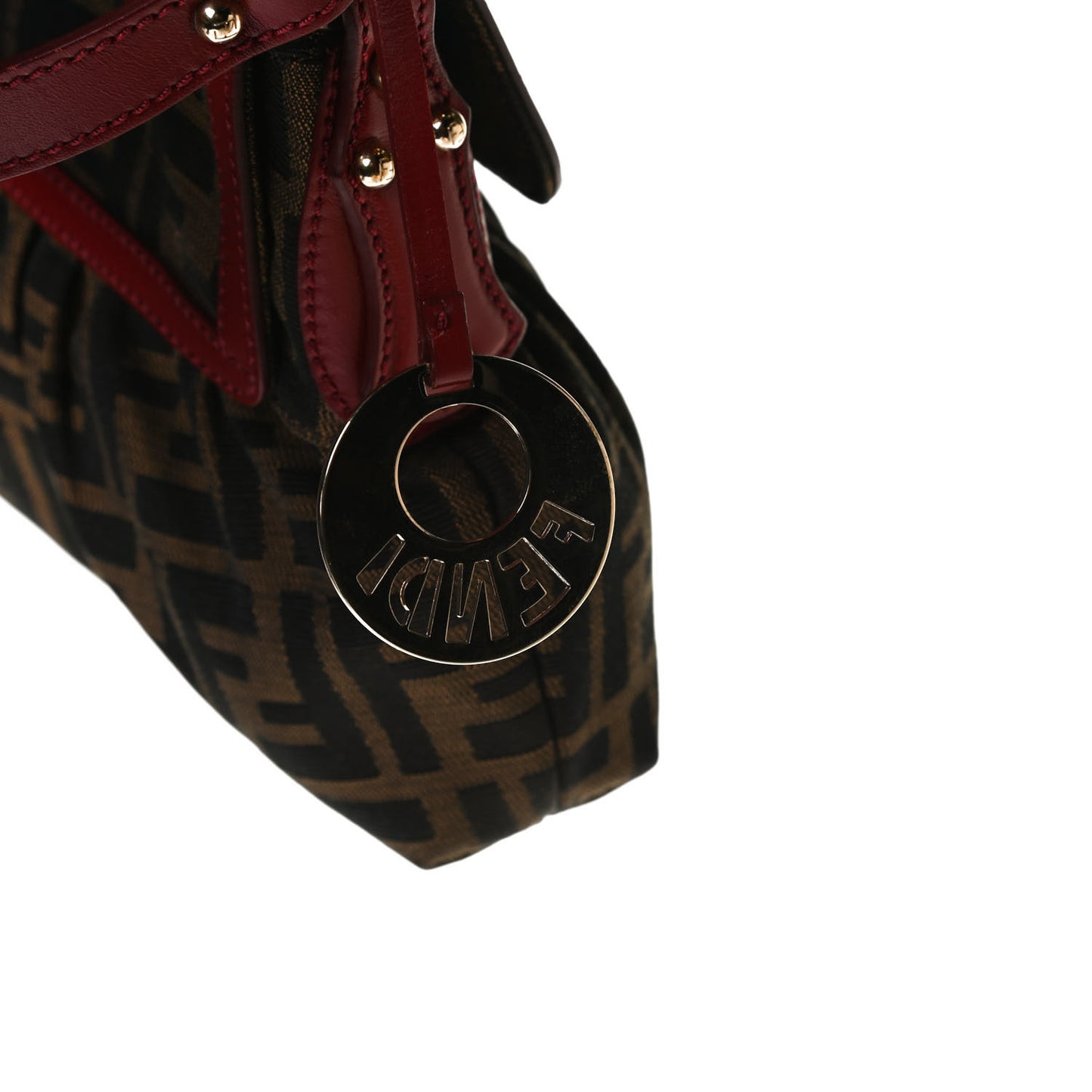 Zucca Cuoio Lucido Small Chef Shoulder Bag Tobacco Rosso Scuro