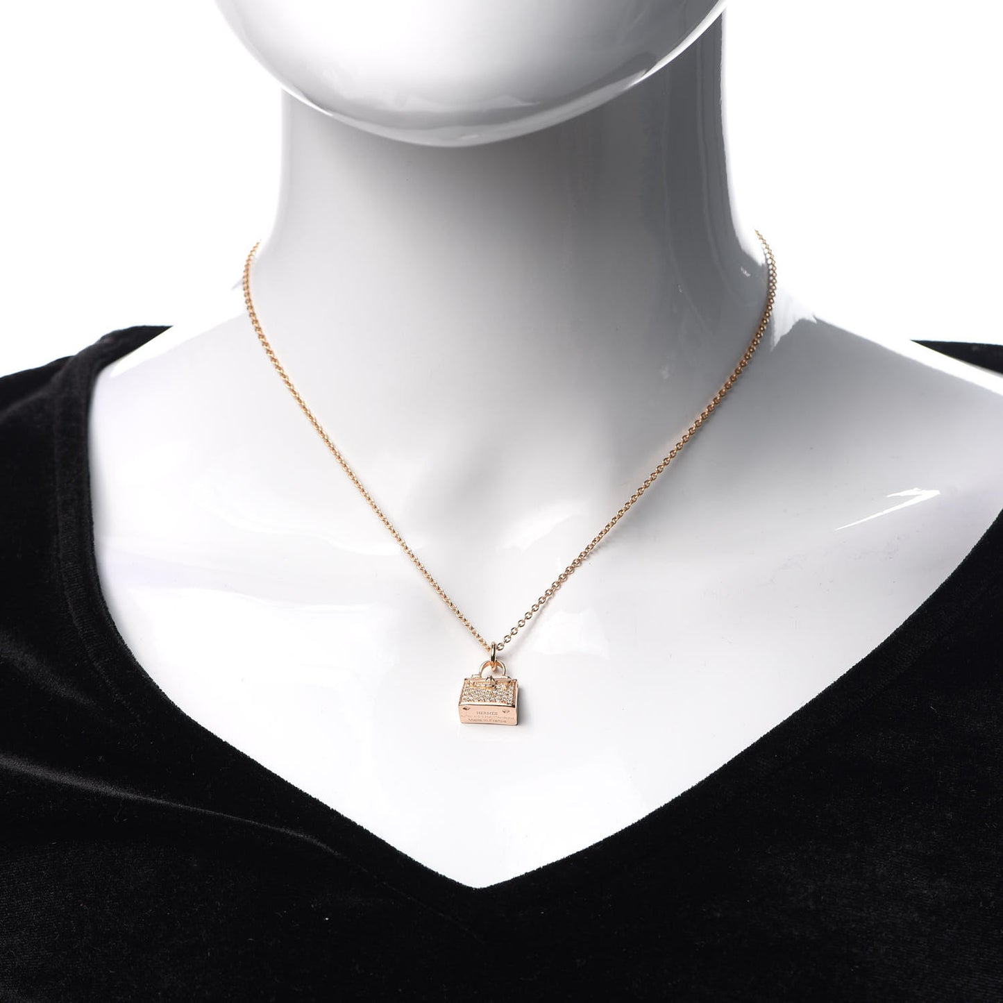 18K Rose Gold Diamond Kelly Amulette Pendant Necklace