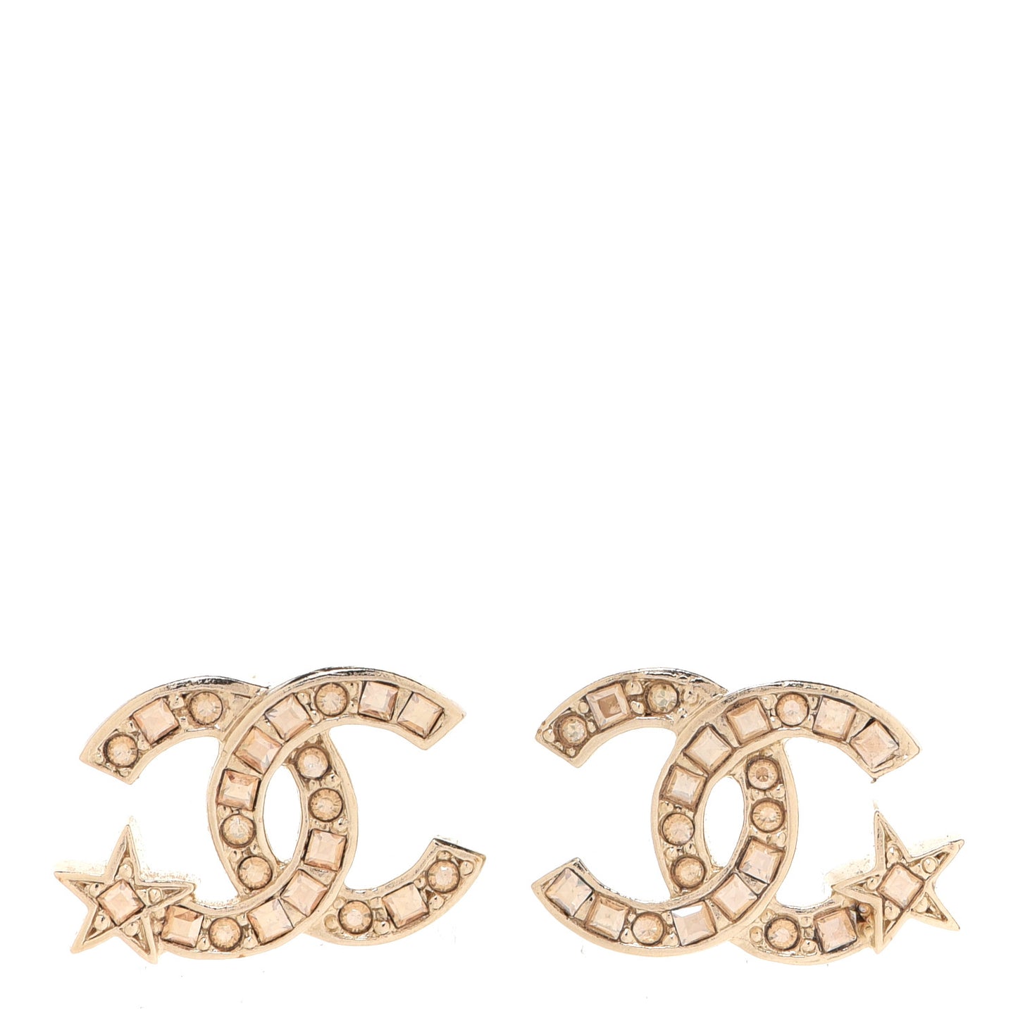 Crystal CC Starfall Earrings Gold