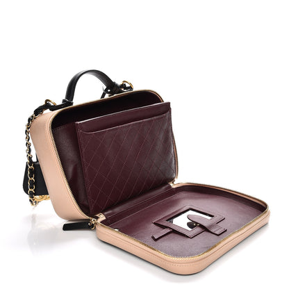 Chanel Caviar Quilted Large CC Filigree Vanity Case Beige Black 7 of 9