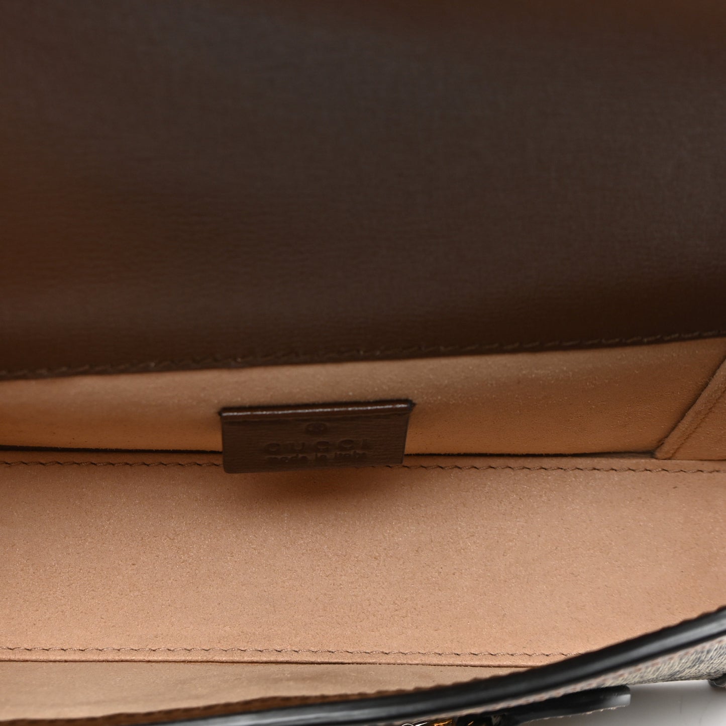 GG Supreme Monogram Mini Horsebit 1955 Shoulder Bag Beige Brown Sugar