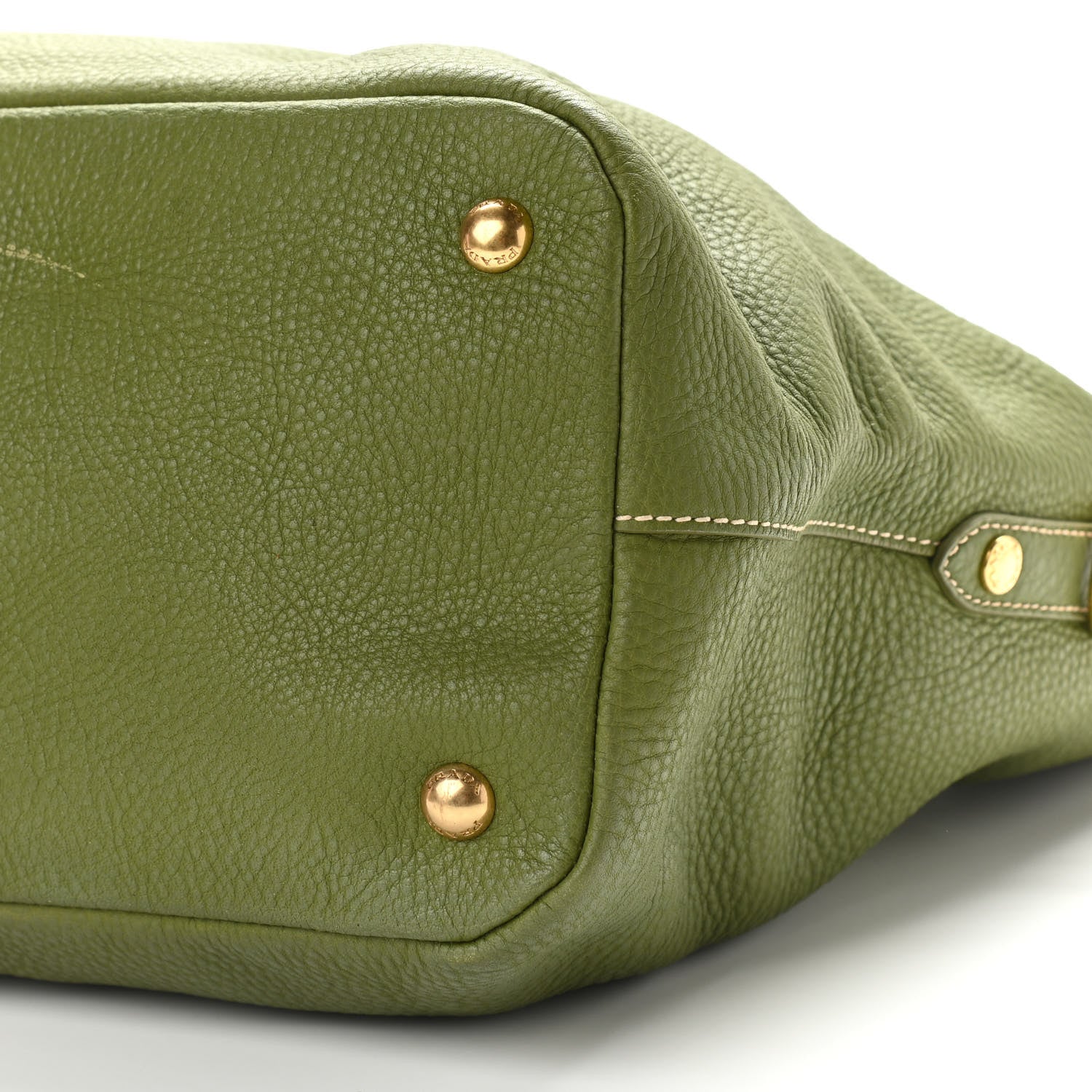 Prada Vitello Daino Shopping Tote Green 9 of 10