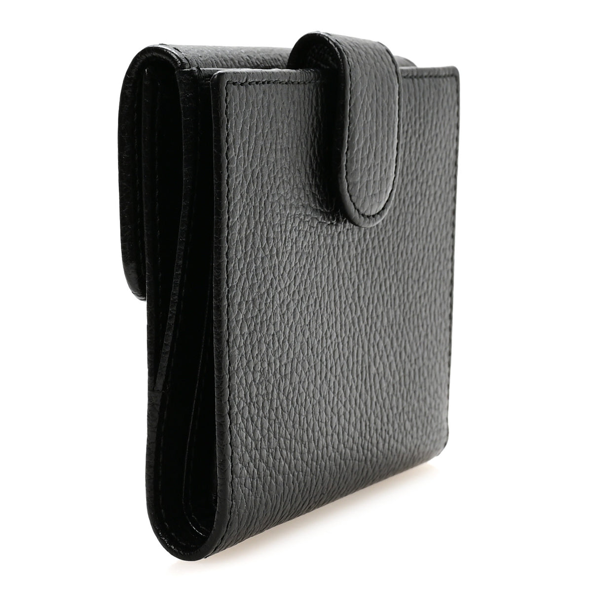Dollar Calfskin Interlocking G French Wallet Black