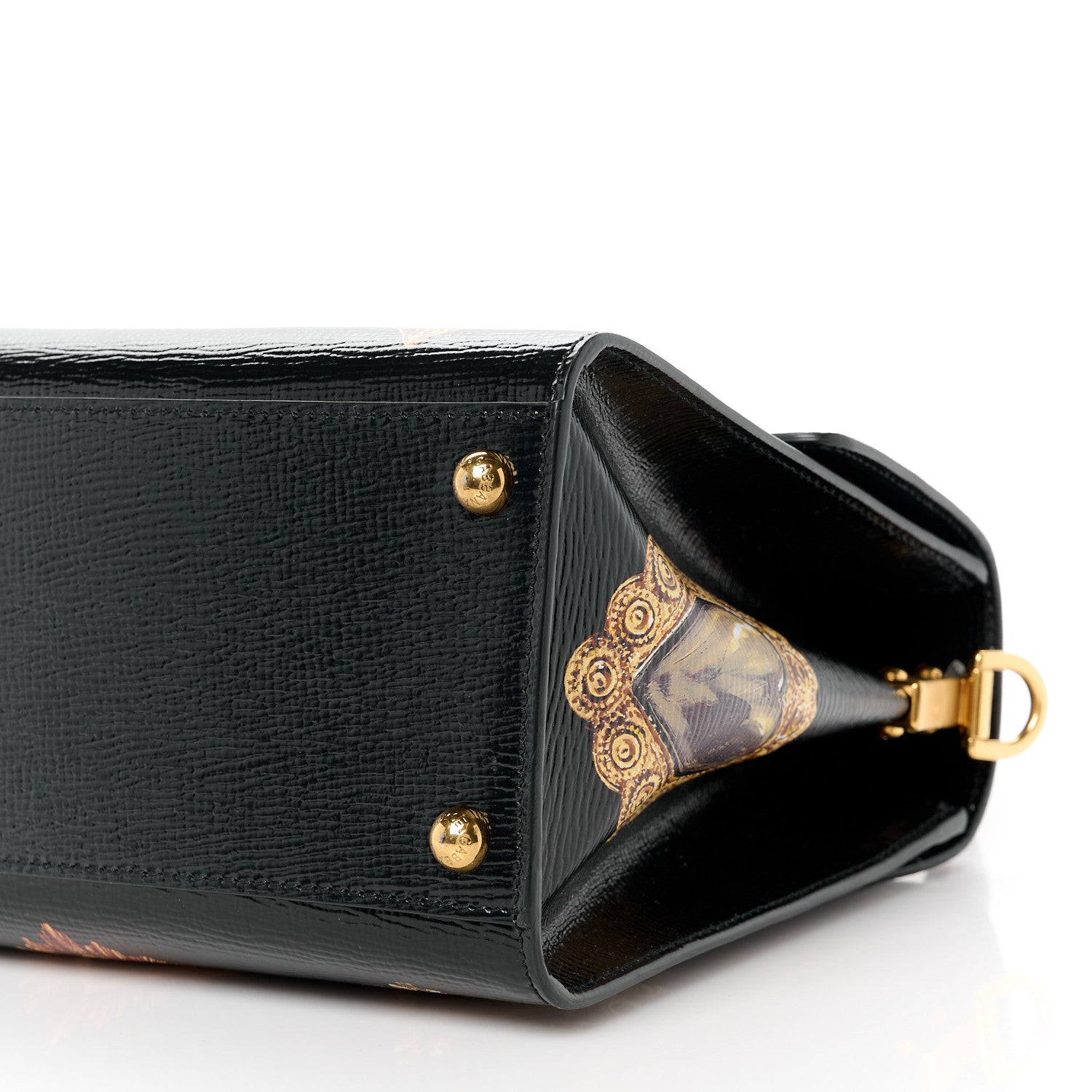 Dolce & Gabbana DOLCE GABBANA Grained Calfskin Heart Printed Welcome Satchel Black Multicolor 11 of 11