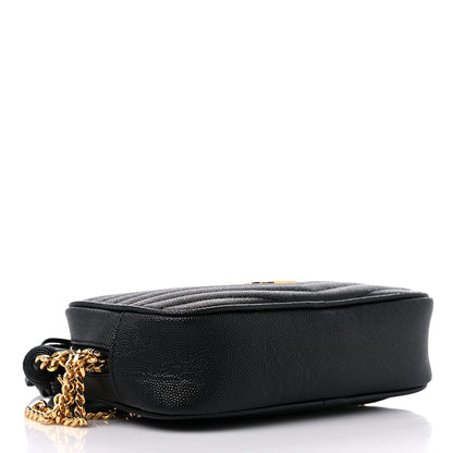 Saint Laurent Grain De Poudre Matelasse Monogram Mini Lou Camera Bag Black 3 of 8