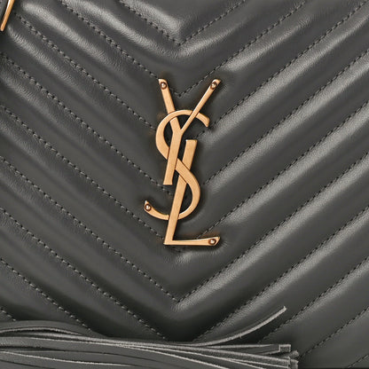 Saint Laurent Calfskin Matelasse Monogram Lou Camera Bag Grey Kaki 7 of 9
