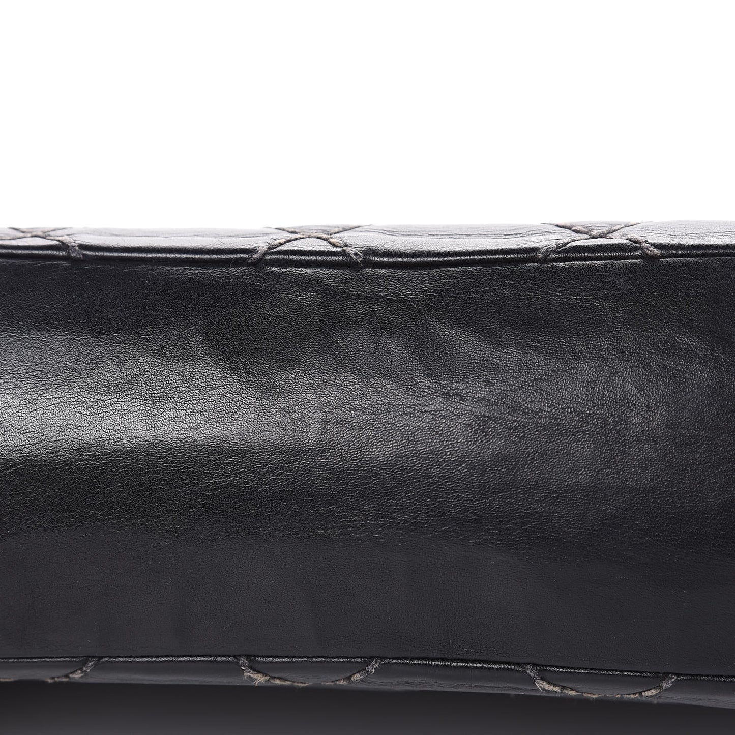 Calfskin Quilted Wild Stitch Flap Black