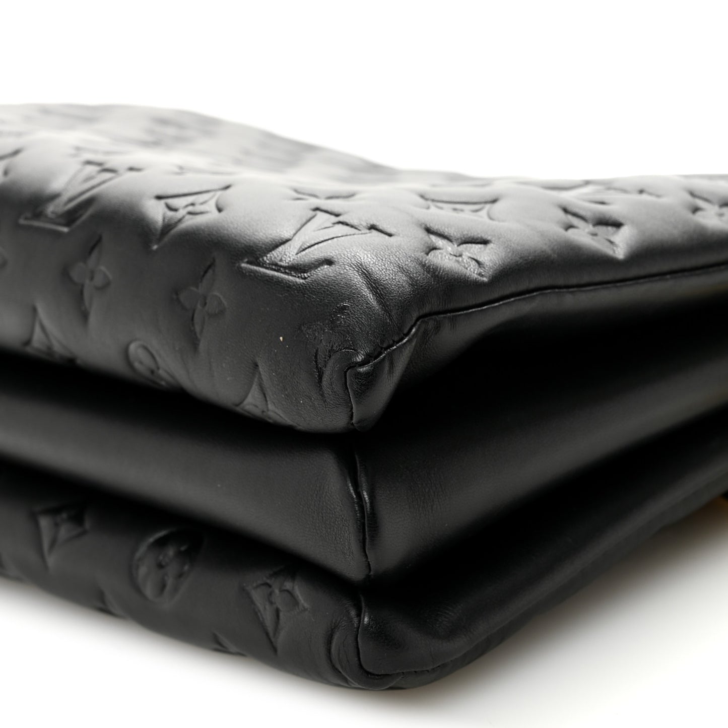 Lambskin Embossed Monogram Coussin MM Black