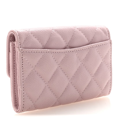 Chanel Caviar Quilted Flap Card Holder Wallet Light Pink 3 of 9