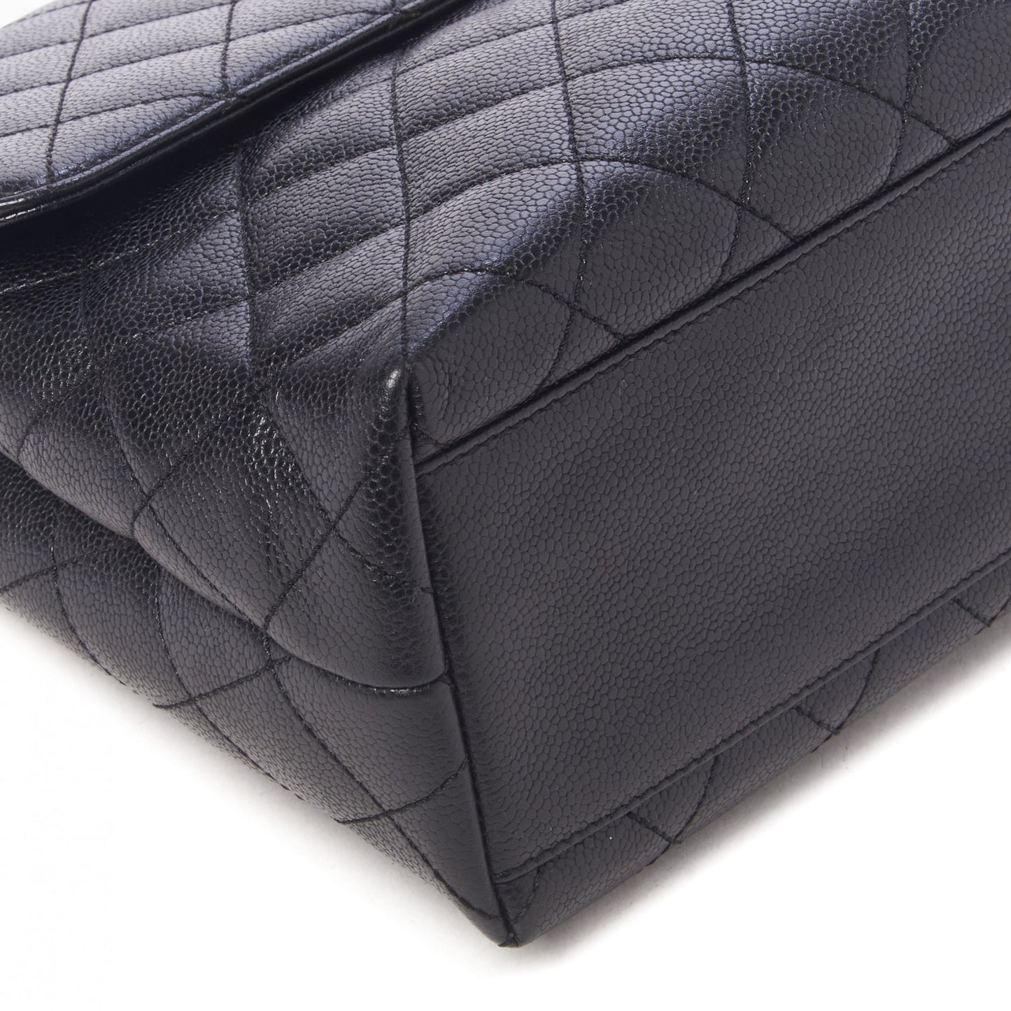Caviar Quilted Jumbo Kelly Flap Black