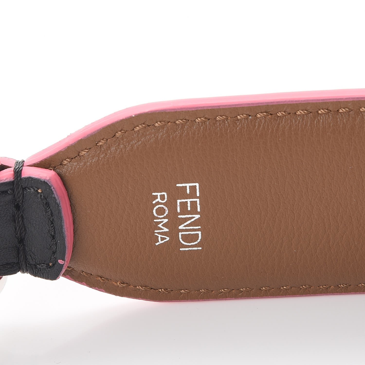 Fendi Vitello Dolce Plexiglass Bi-Color Studded Strap You Black Brownie Multicolor 4 of 6