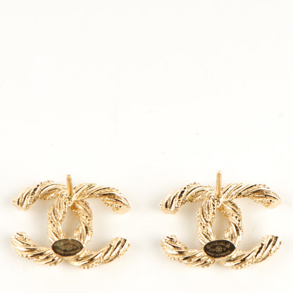 Chanel Crystal Twisted CC Earrings Gold 4 of 5