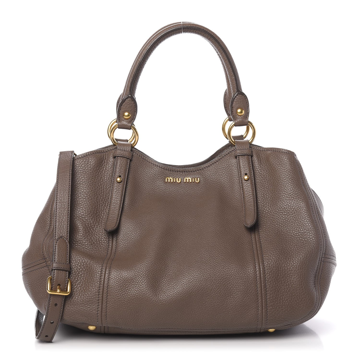 Miu Miu Vitello Daino Top Handle Tote Bambu 1 of 10
