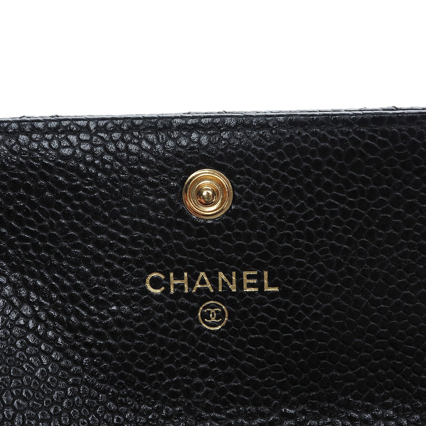 Caviar Quilted Flap Card Holder Black