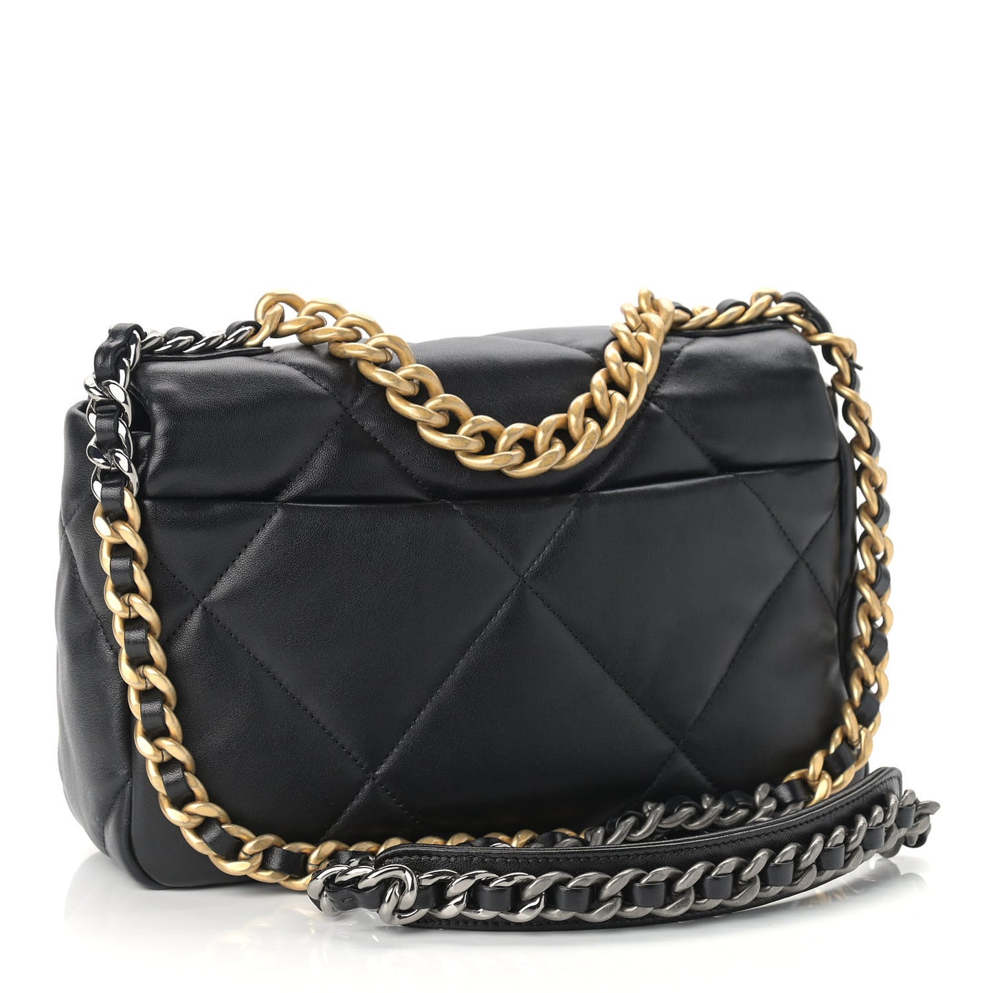 Lambskin Quilted Medium Chanel 19 Flap Black