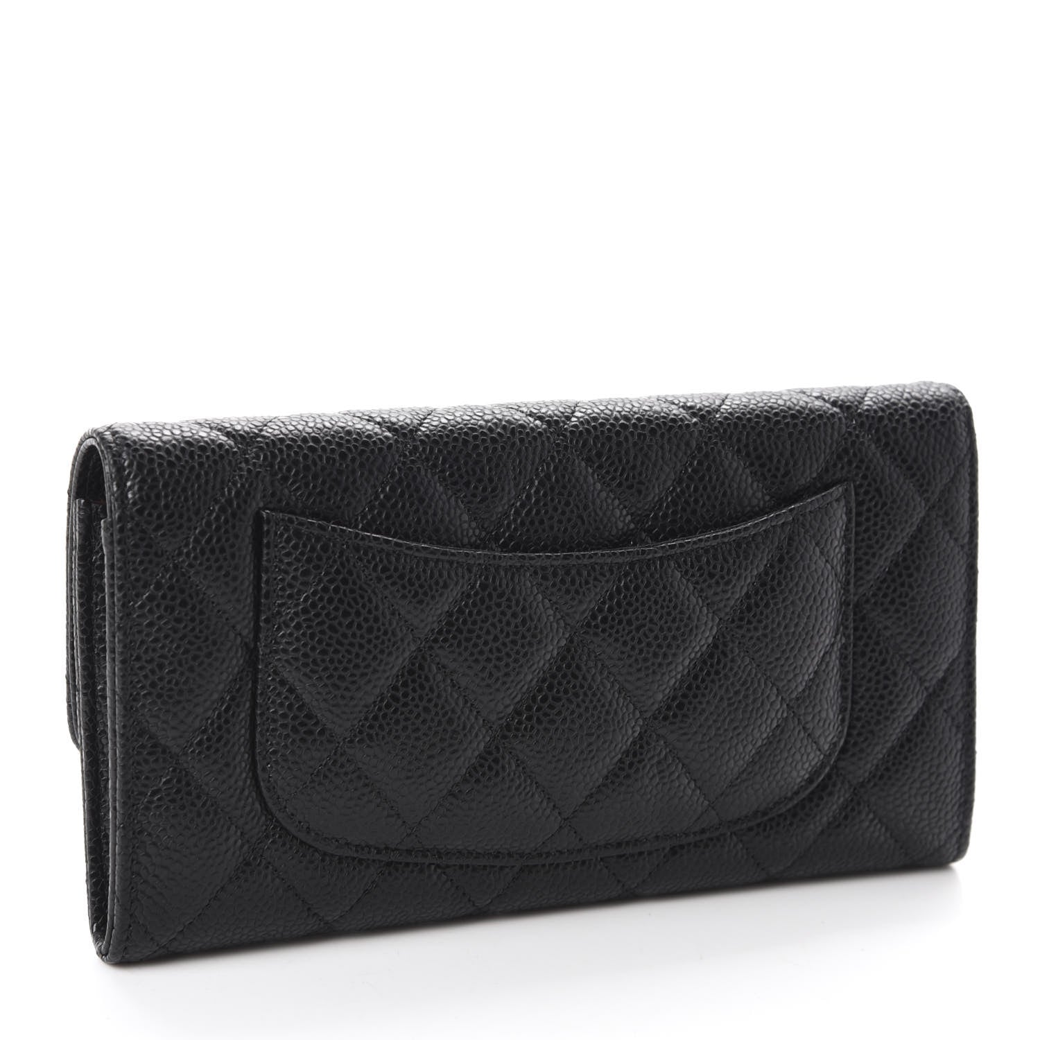 Chanel Caviar Quilted Large Gusset Flap Wallet Black 3 of 9