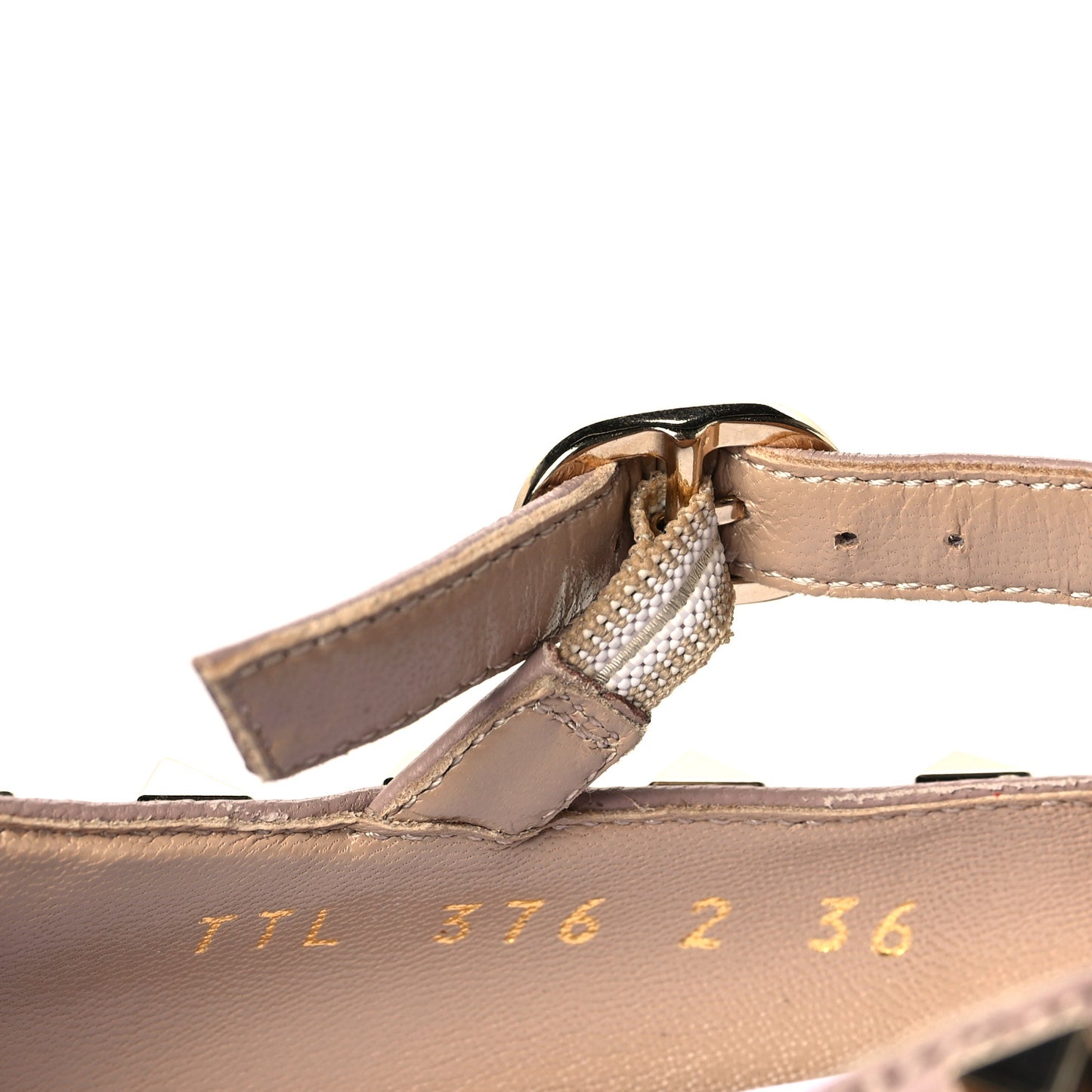 Patent Nappa Rockstud Cage Ballerina Flats 36 Rosso Valentino Poudre