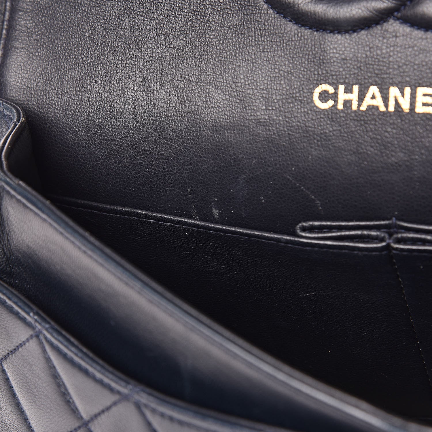 Chanel Lambskin Quilted Medium Double Flap Navy 13 of 17