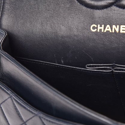 Chanel Lambskin Quilted Medium Double Flap Navy 13 of 17