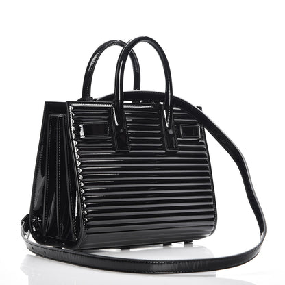Saint Laurent Ribbed Patent Calfskin Nano Sac De Jour Black 4 of 7